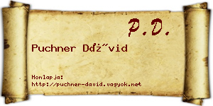 Puchner Dávid névjegykártya
